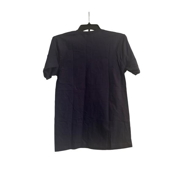 NWOT Gildan Navy Blue Short Sleeve T Shirt Fall Trees Reflecting in Water Sz Sm - Picture 2 of 6